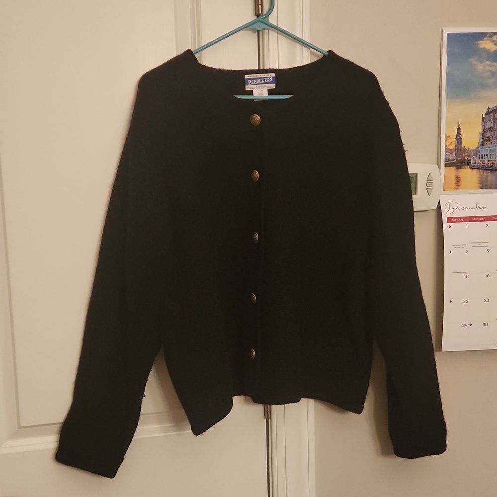 Pendleton Women's Black 100% Virgin Wool Blazer Jacket Size XL